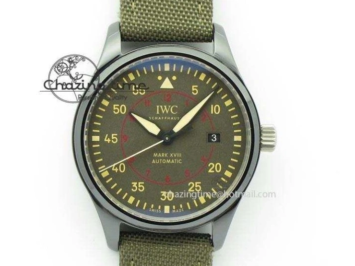 MIROTIME 0208 SunProtective MARK XVII IW324702 Real Ceramic MK Best Edition Green Dial On Green Nylon Strap A 7288